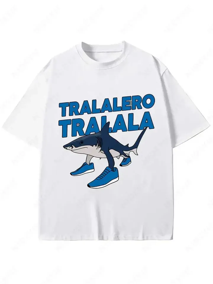 Tralalero Tralala Funny Shark Meme T-shirt Gifts Women's Fashion Gothic Vintage T-shirts Casual T Shirt