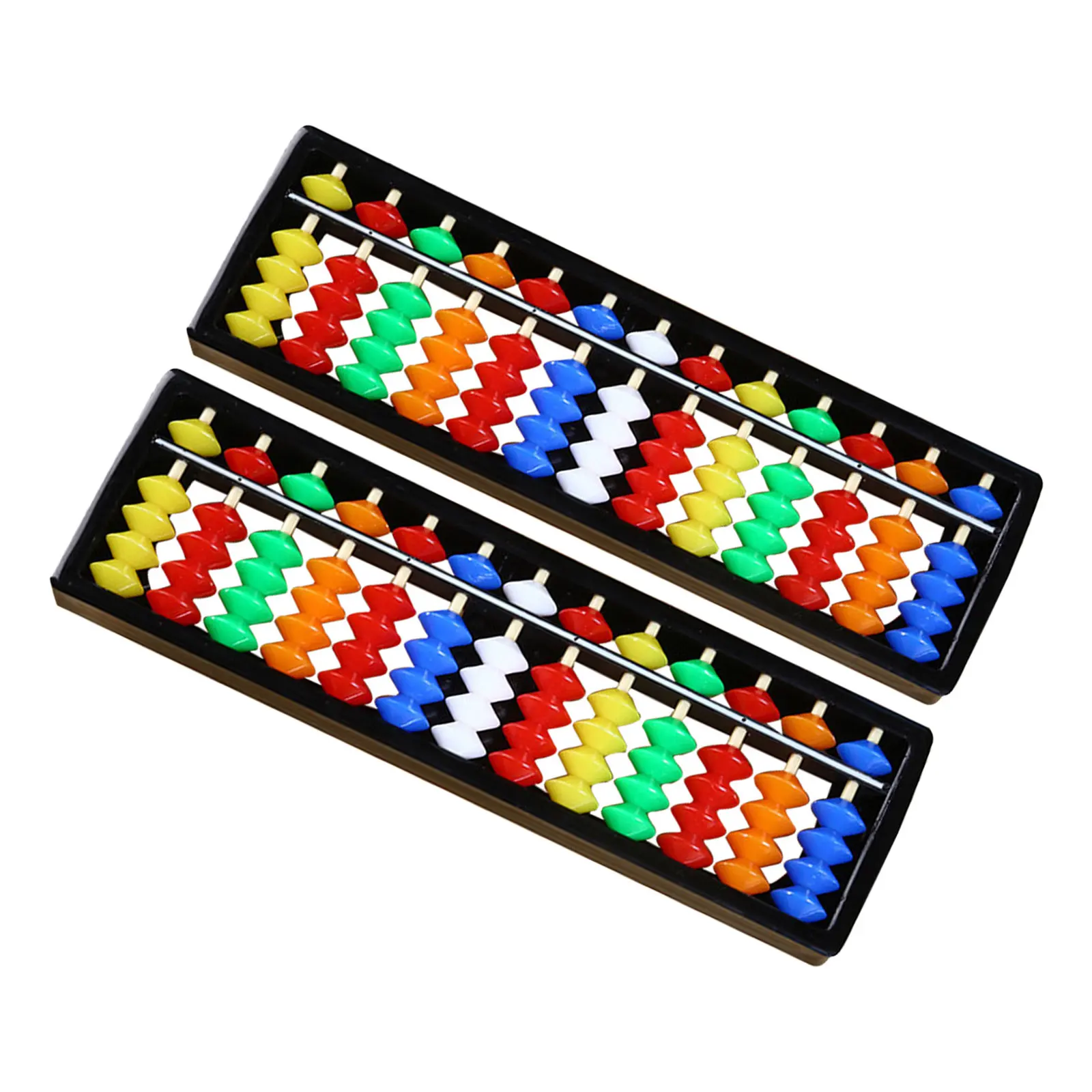 2Pcs 어린이 주판 가정 교실을위한 다채로운 플라스틱 계산 도구 조기 교육 수학 학습 산술 교육 보조 도구