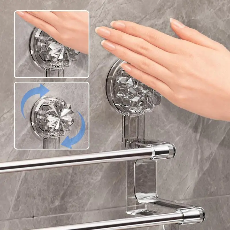 Bathroom Towel Rack Hooks Rack Space Paper Holder Robe Hook Bath Hanger Shelf Toilet Brush Accessories bathtub storage rack