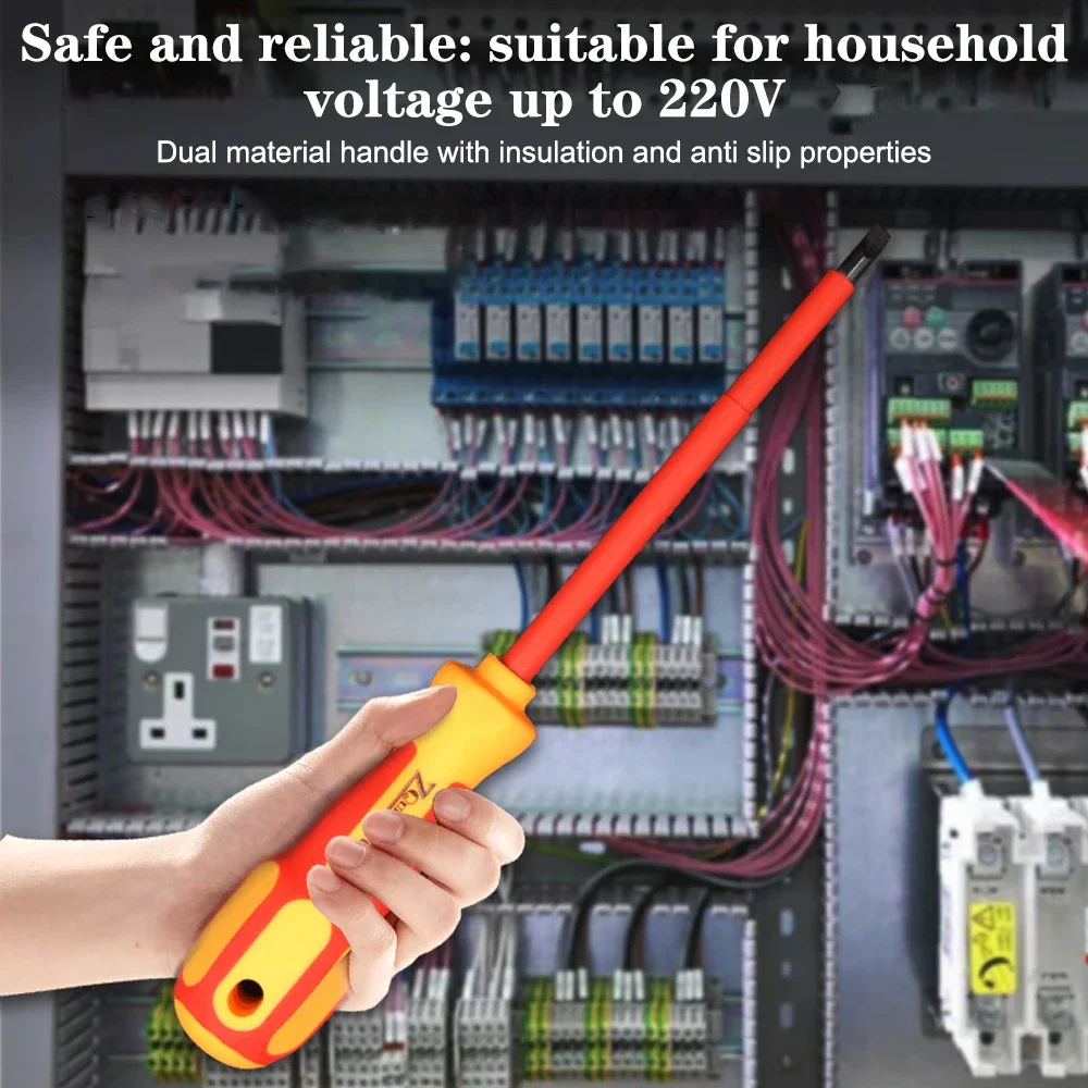 Magnetic screwdriver set, insulated Phillips slotted electric screwdriver for electricians, multifunctional hand tools.
