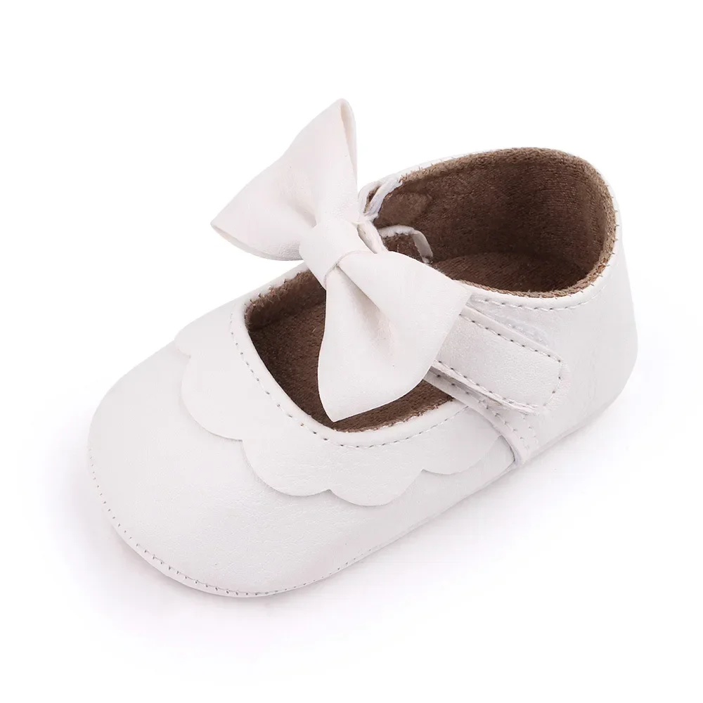 PU Princess Baby Girl Shoes for Newborn for Birth Big Bow Wedding first Walker PU Leather Toddler Girl Shoes 1 Year