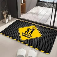 You are being monitored Floor Mat Graphic Printed Flannel Doormats for Bathroom Kitchen Entrance Carpet Home Decor 1