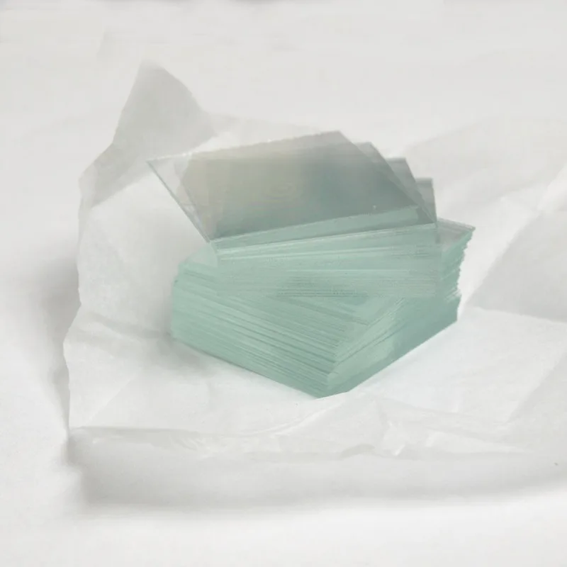 100-Piece Set of Transparent Microscope Cover Glasses, Various Sizes