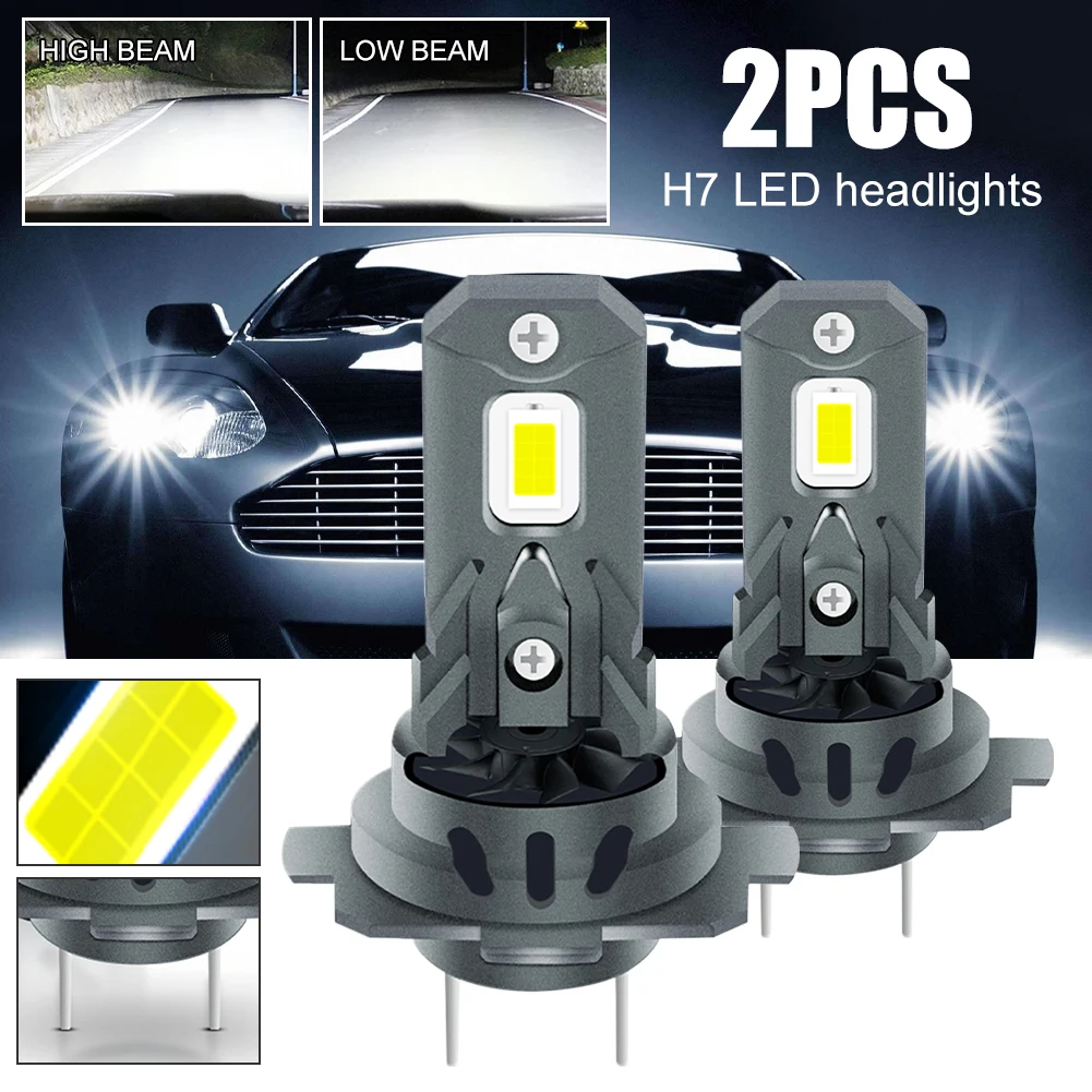 

H7 LED Headlight 120W 18000LM 6000K Car Headlight Bulb Auto Fog Light High Power Car Diode Lamp IP68 Fast Cooling Fan 12V Light