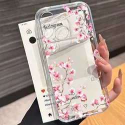 Trendy Floral Silicone Clear Phone Case with Flower Design - Samsung S26 Ultra (S17276)