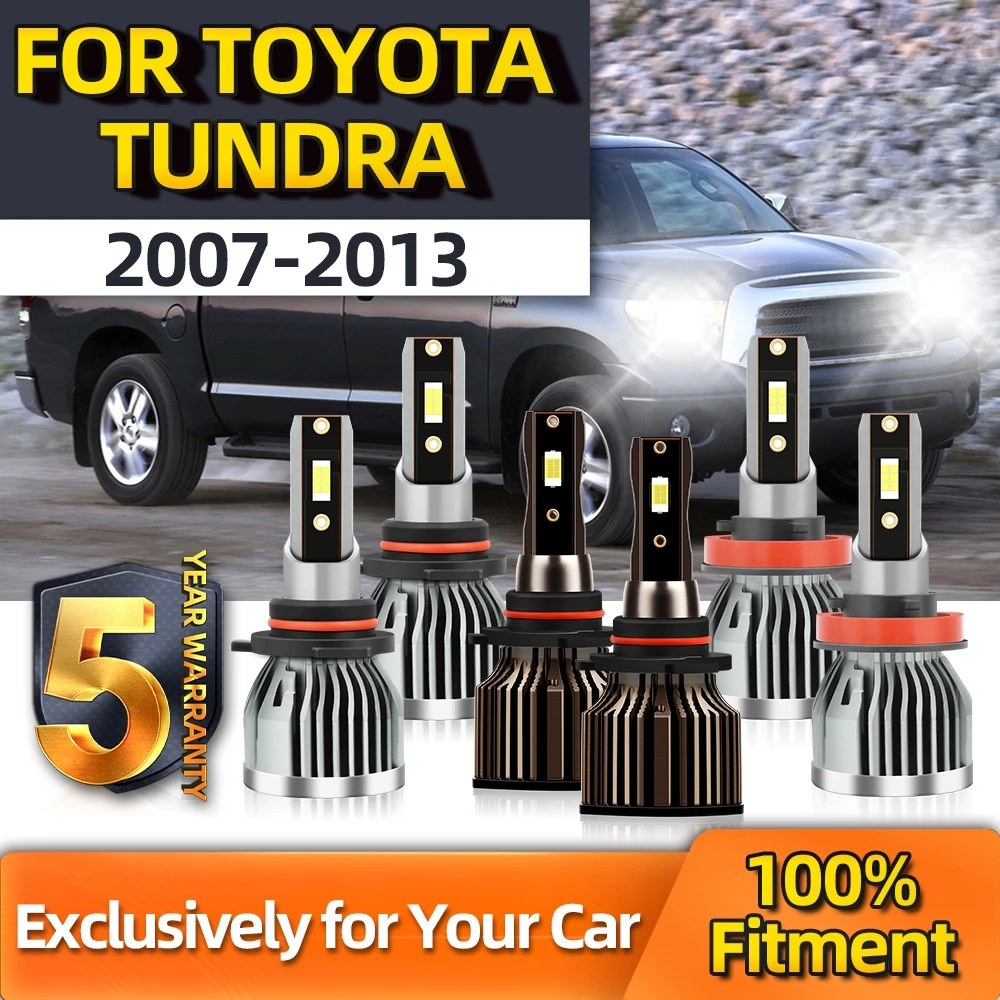

Crossfox Turbo Bulbs 9005 High Beam H11 Low Beam 9145 Fog Light Combo Ultra-white 12V Kit For Toyota Tundra 2007 2008 2009-2013