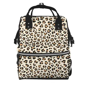 Borsa per pannolini con stampa leopardata zaino borsa per pannolini premaman multifunzione per neonate e ragazzi borse per pannolini da viaggio di grande capacità