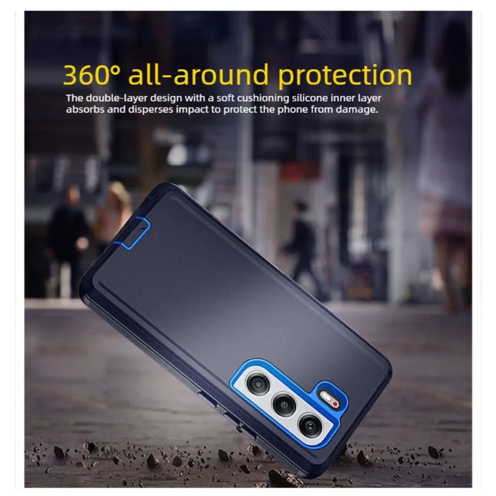 Rugged 3-Layer Protection Armor Case with Hybrid Defender Cover and Box