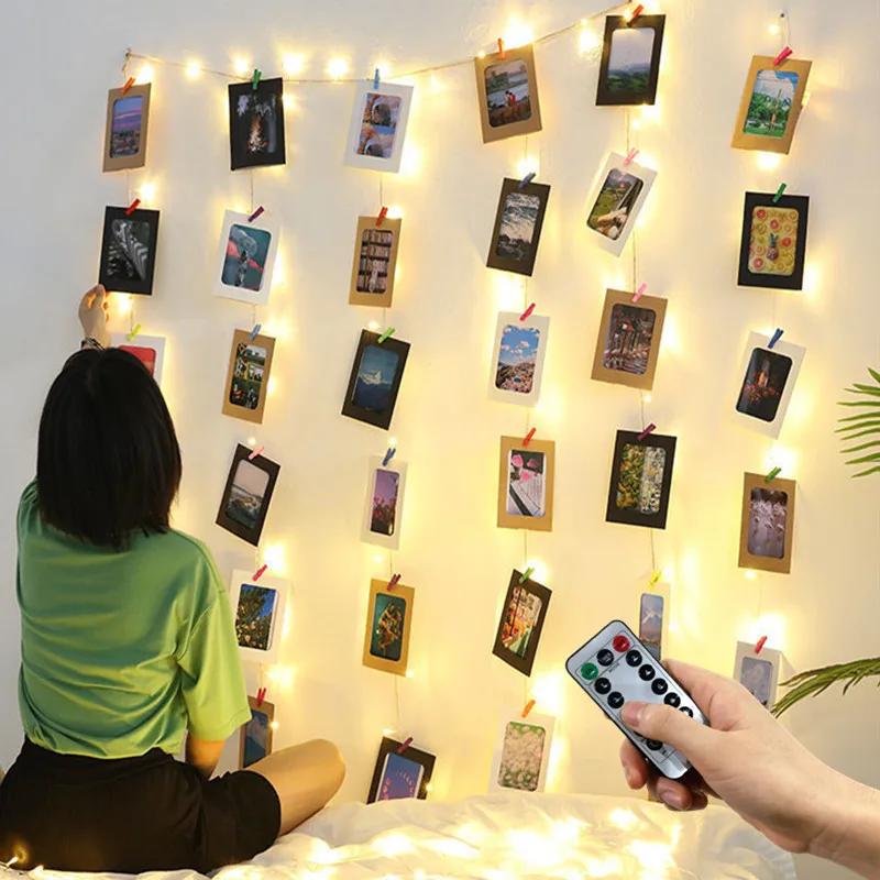 

8 Mode Battery Operated Garland Christmas Decoration Holiday Lighting Party Wedding Xmas Photo Clip Fairy Light LED String Light