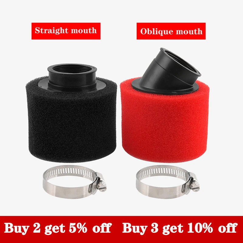 Air Filter Motorcycle Air Filter Air Filter Cleaner Motocross Air Filter 35mm 38mm 42mm 45mm 48mm Bend Elbow Neck Foam Air Filter Sponge Cleaner Moped Scooter Dirt Pit Bike Motorcycle RED Kayo BSE