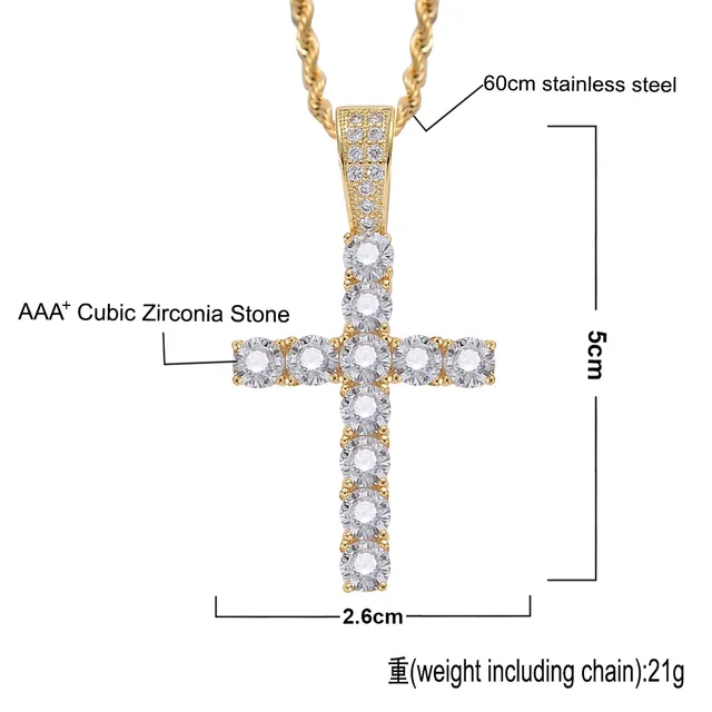 Collana Da Uomo In Stile Hip-hop Con Croce Di Ges&ugrave;, In Acciaio