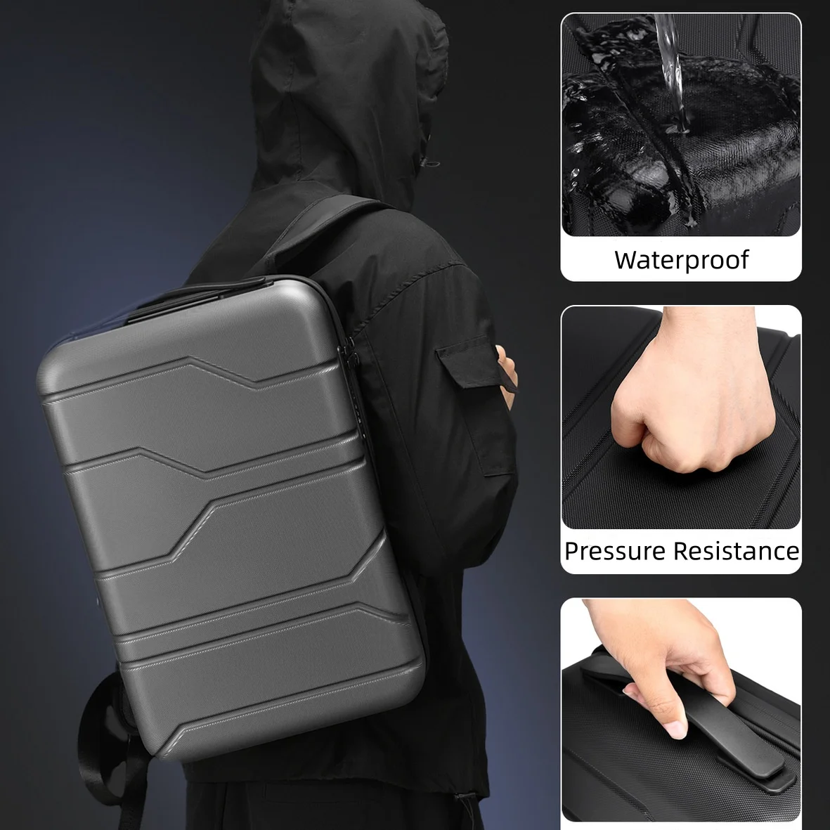 Hard shell backpack lifestyle