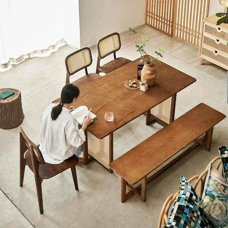 

de estilo japonés, combinación de madera maciza de ratán, ins homestay, restaurante, Cuadrado de madera maciza, C16