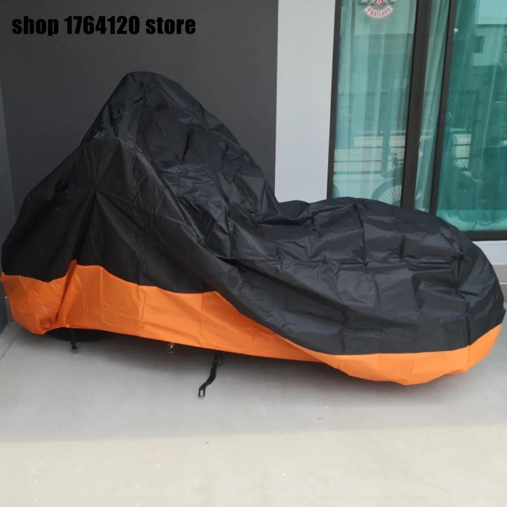 M/L/XL/XXL/XXXL/XXXXL Rain Dust Motorcycle Waterproof Cover Outdoor Rain Protective Cover For Harley Touring Softail Sportster 2 pcs motorcycle front fork protector cover gaiters boot shock absorber dust guard for harley sportster dyna fx xl 1200 883