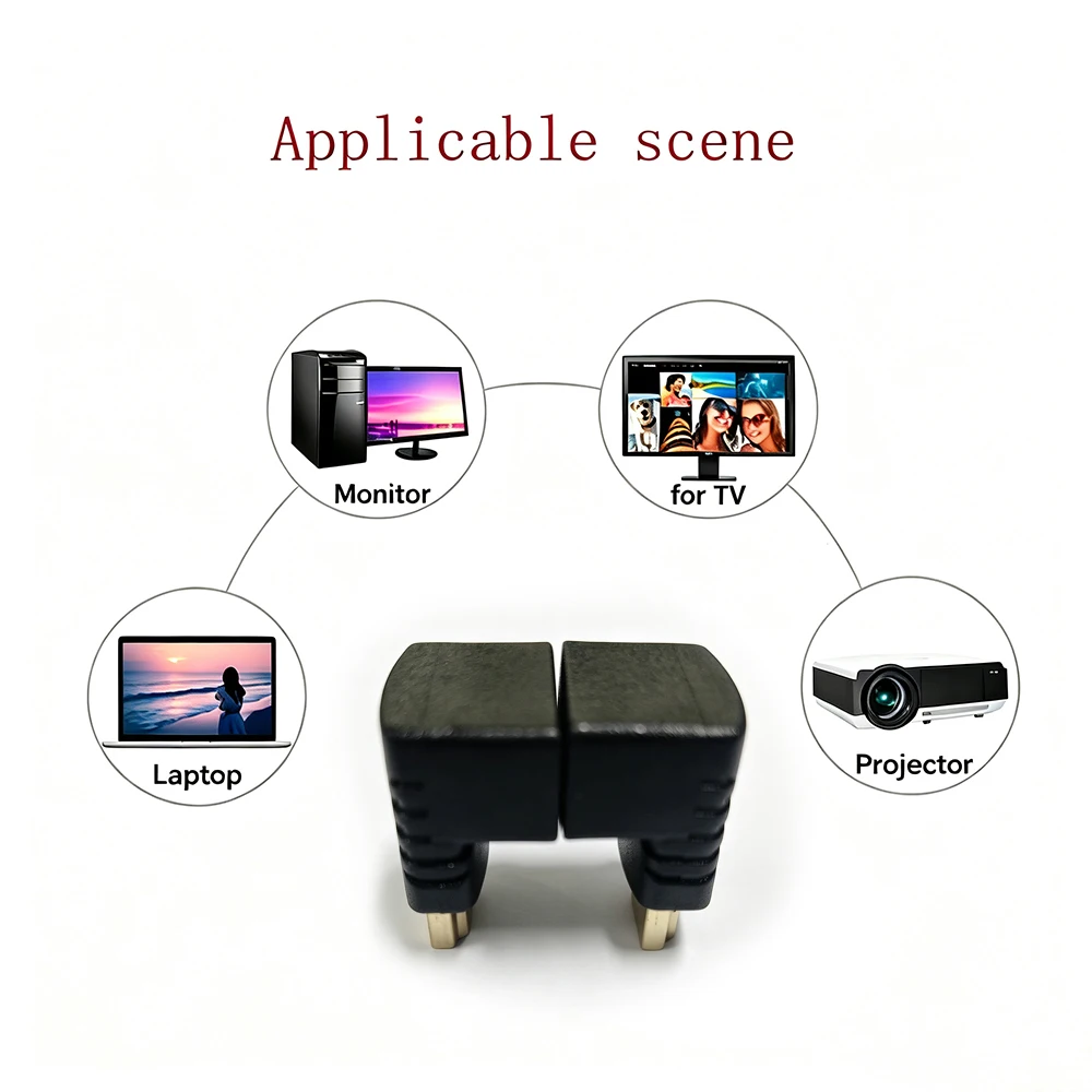 Ultra-HD Right-Angle HDMI Male-to-Female Elbow Connector Adapter
