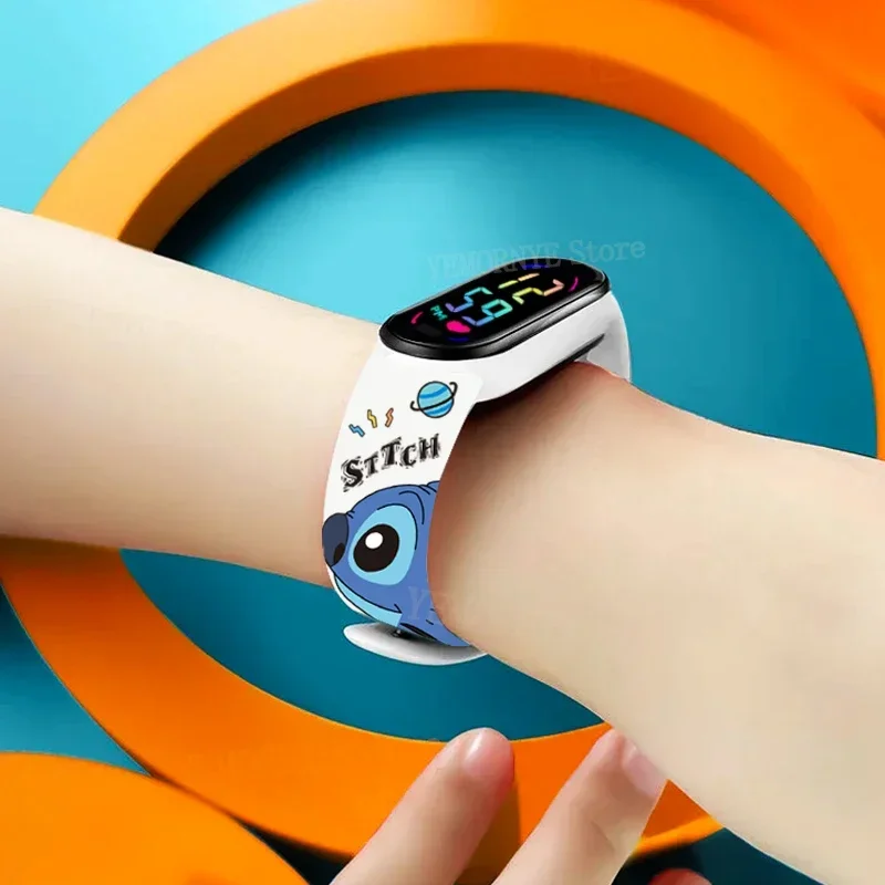 Disney Stitch Digital Kids' Watches Anime Figures LED Touch Luminous kids Sport Wristband Waterproof Digital Watch Birthday Toy 5