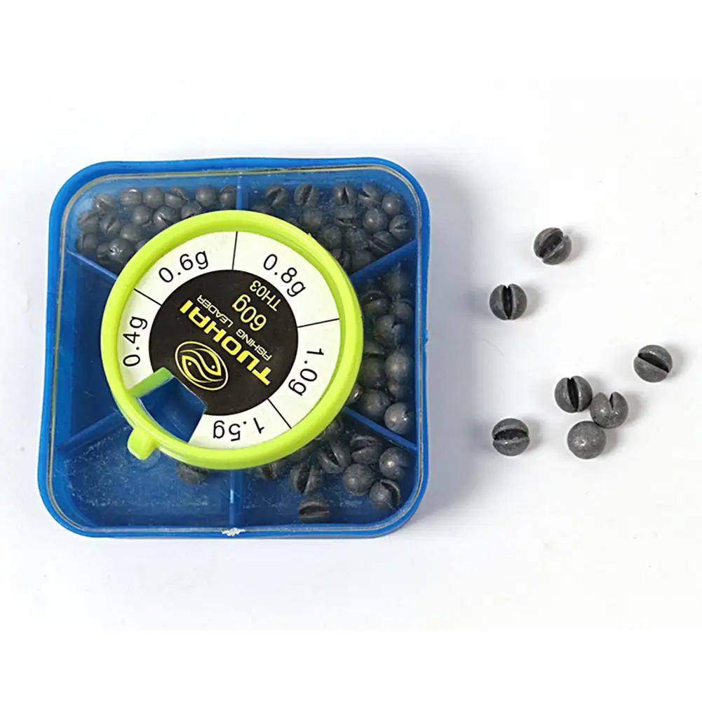 

80Pcs/Box Compact Fishing Lead Sinkers Anti-corrosion Easy Installation Assorted Split Shot Sinkers Fishing Trackle