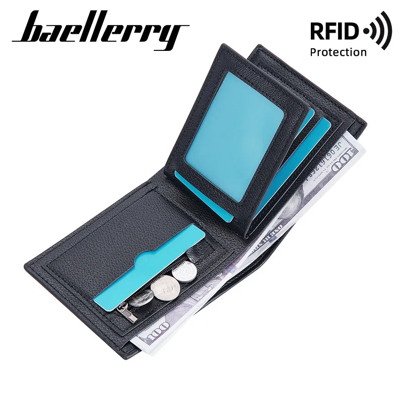 Men's Latest Short Retro Wallet Multi Card Slots Contrast Color Minimal Matte Design