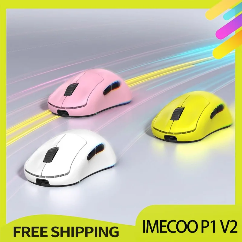 Imecoo P1 V2 마우스 무선 2.4g 듀얼 모드 300mah Paw3950 경량 Nordic52840 게이밍 마우스 PC 액세서리 게이머 선물