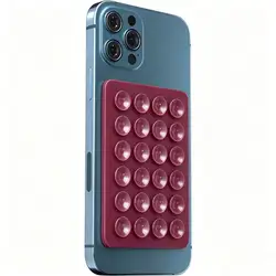 Multifunctional Silicone Suction Cup Phone Holder Mat (Wine red)