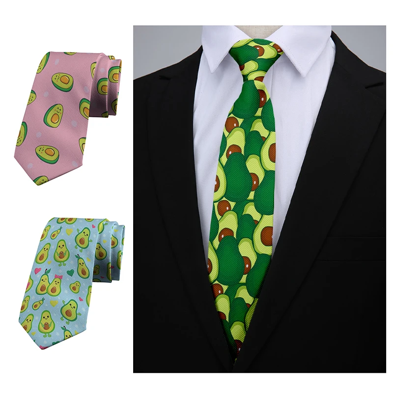 

Модный галстук с 3D-принтом авокадо, Мужской Забавный и милый галстук 8 см в ширину из полиэстера, Высококачественный галстук, аксессуары для повседневной вечеринки и рубашки