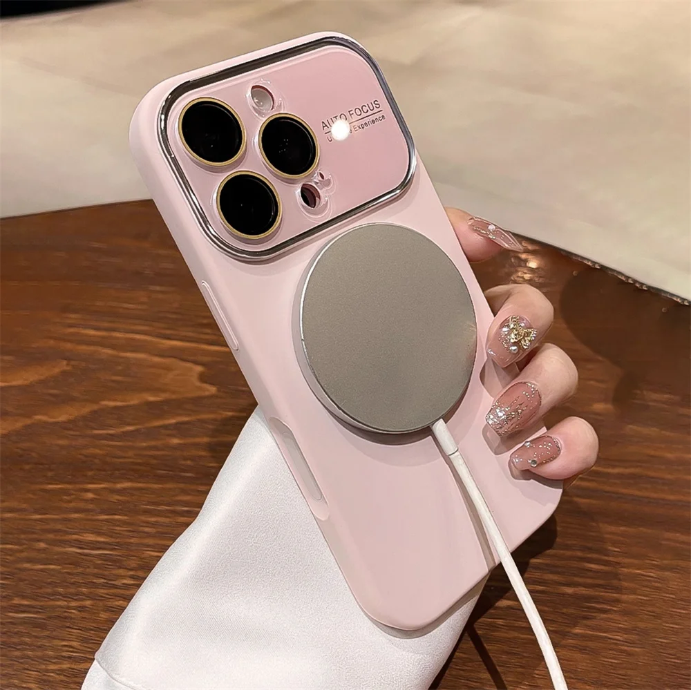 Premium Magnetic Charging Phone Case with Advanced Liquid Silicone and Glass Lens Protection