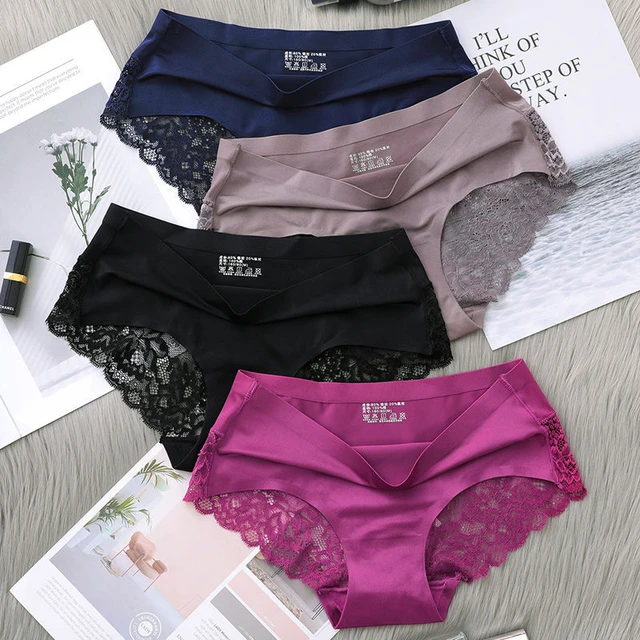 Innsly 3pcs/lot Briefs Women Soild Panties Women Underwear Female Briefs  Soft Cotton Panties Women Lingeries Lace Sexy Pants - Panties - AliExpress