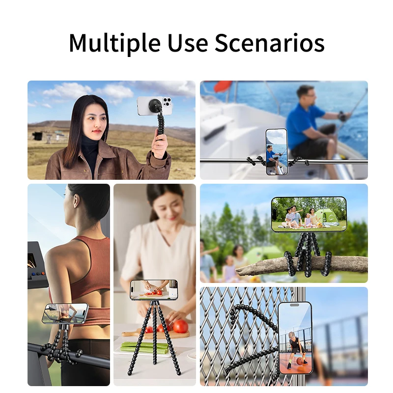 Eary Magnetic Tripod With Remote And Phone Holder Height Adjustable Multi-Angle Shot Selfie Stick Kickstand For Video Recording