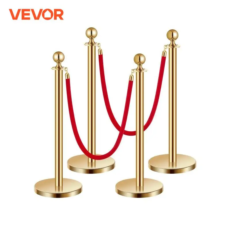 VEVOR Stainless Steel Stanchions and Velvet Ropes Set