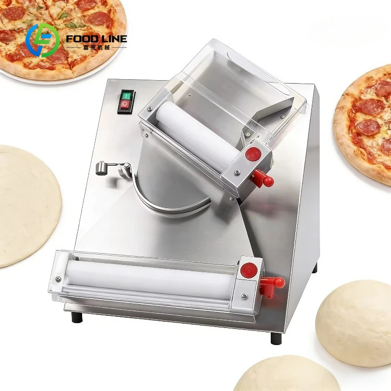 Machine à presser la pâte à pizza électrique, laminoir, aplatisseur, rouleau, mouleur, formeur pour équipement de boulangerie et de cuisine, personnalisable 1