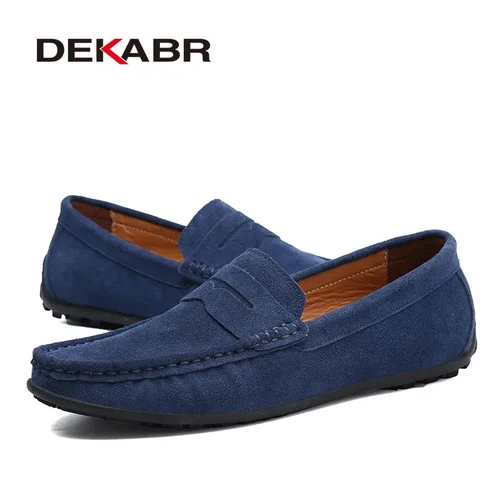 DEKABR-고품질 정품 가죽 플랫 경량 모카신 로퍼 남성용, 봄 여름, 인기 판매, 운전 신발 5