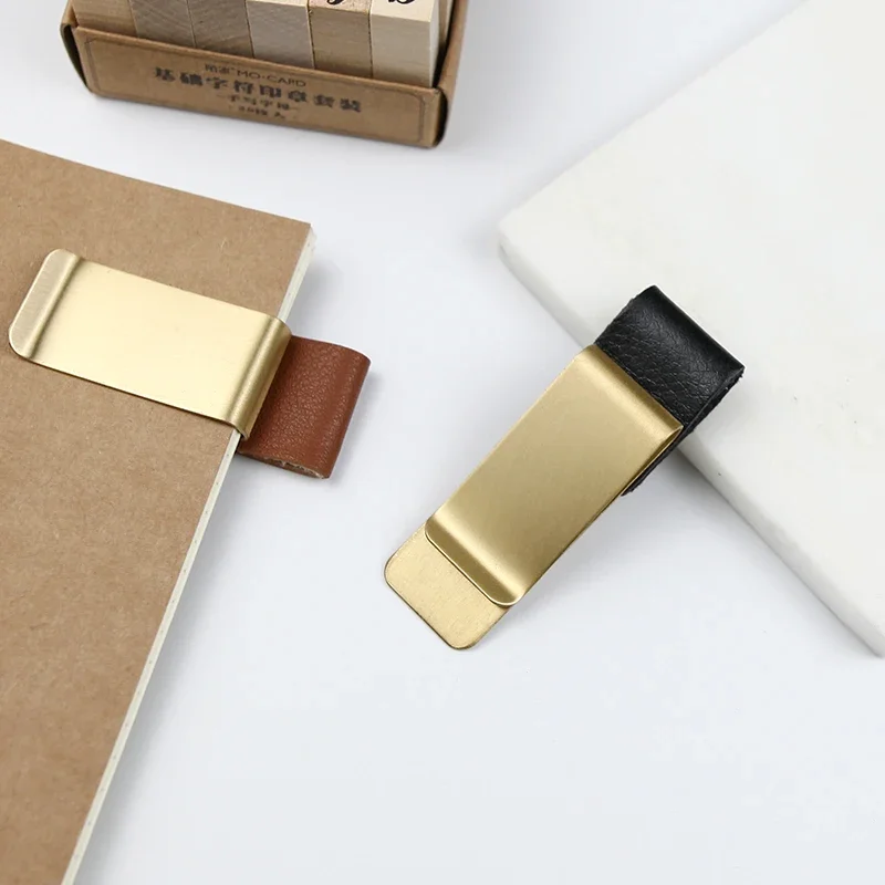 Memo Holders Metal Leather Pen Holder Pencil Clip Vintage Dairy Notebook