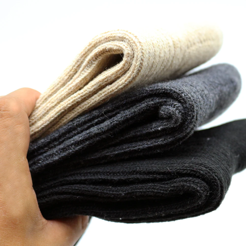 3 أزواج من الجوارب الصوفية الشتوية السميكة الدافئة للرجال Harajuku Retro Merino Wool Business جوارب عصرية غير رسمية