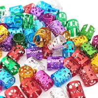 100PCS Multicolor Rings Dreadlocks Beads for Women and Girls, Braid Hair Decoration Colorful Aluminum Ring Adjustable Metal Cuff 4