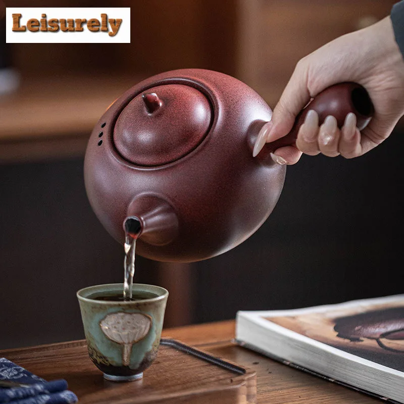 800ML Large Capacity Ceramic Health Teapot Side Handle Pot For Infusions Tea Maker Stove Boiling Water Kettle Kung Fu Teaset