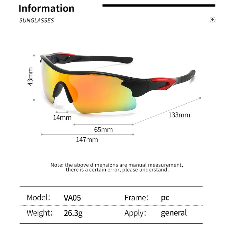 1/2/3PCS New Color Cycling Glasses With Integrated Sunglasses Men's Outdoor Sports Polarized Car Sunglasses VA05