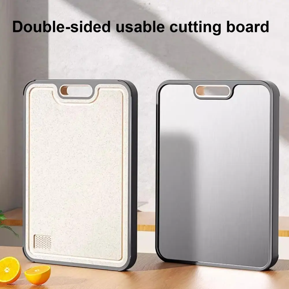 38*26cm Titanium Cutting Board Double Sided Chopping Board Juice Tank Garlic Grinding Kitchen Essential For Home Outdoor Cooking