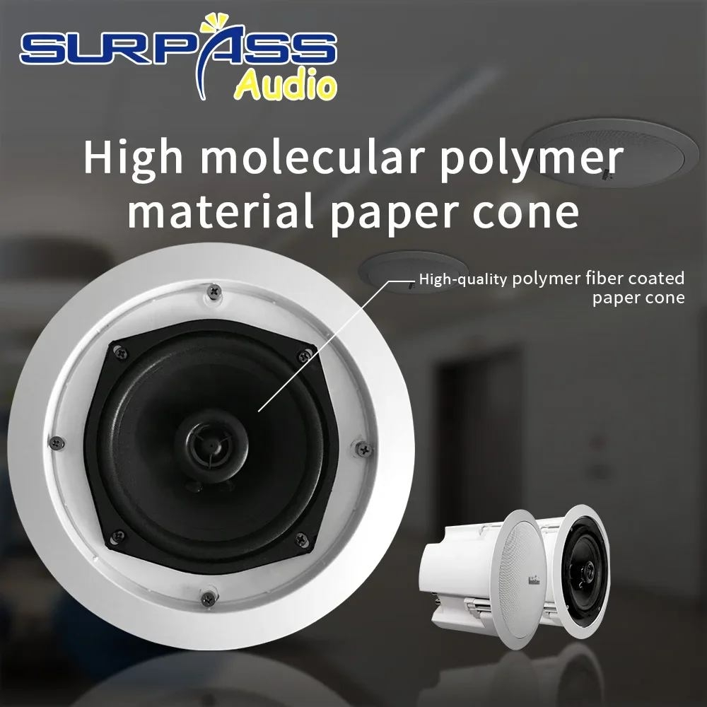 PA System Loudspeaker 8Ohm Coaxial 5inch Woofer Wall Mounted Ceiling Speaker For Background Music Controller Amplifier