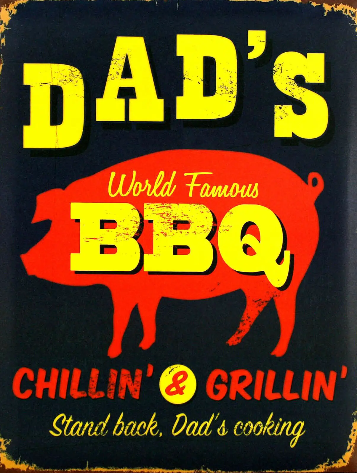

Dad's BBQ Metal Tin Sign Pub Bar Decoration Tin Sign Wall Art Shabby Chic Kitchen Home Decor