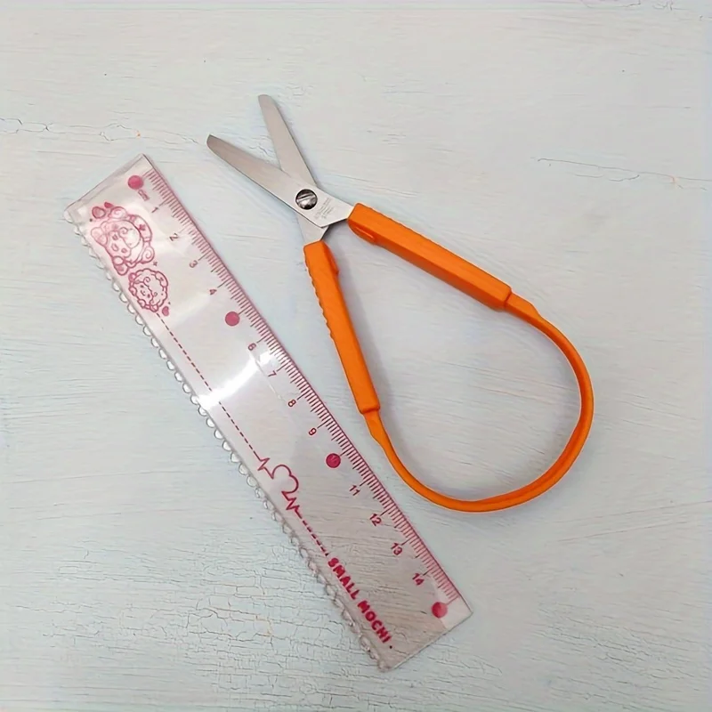 Mini Loop Scissors 3pcs soft handle scissors portable scissors cutter stationery scissors