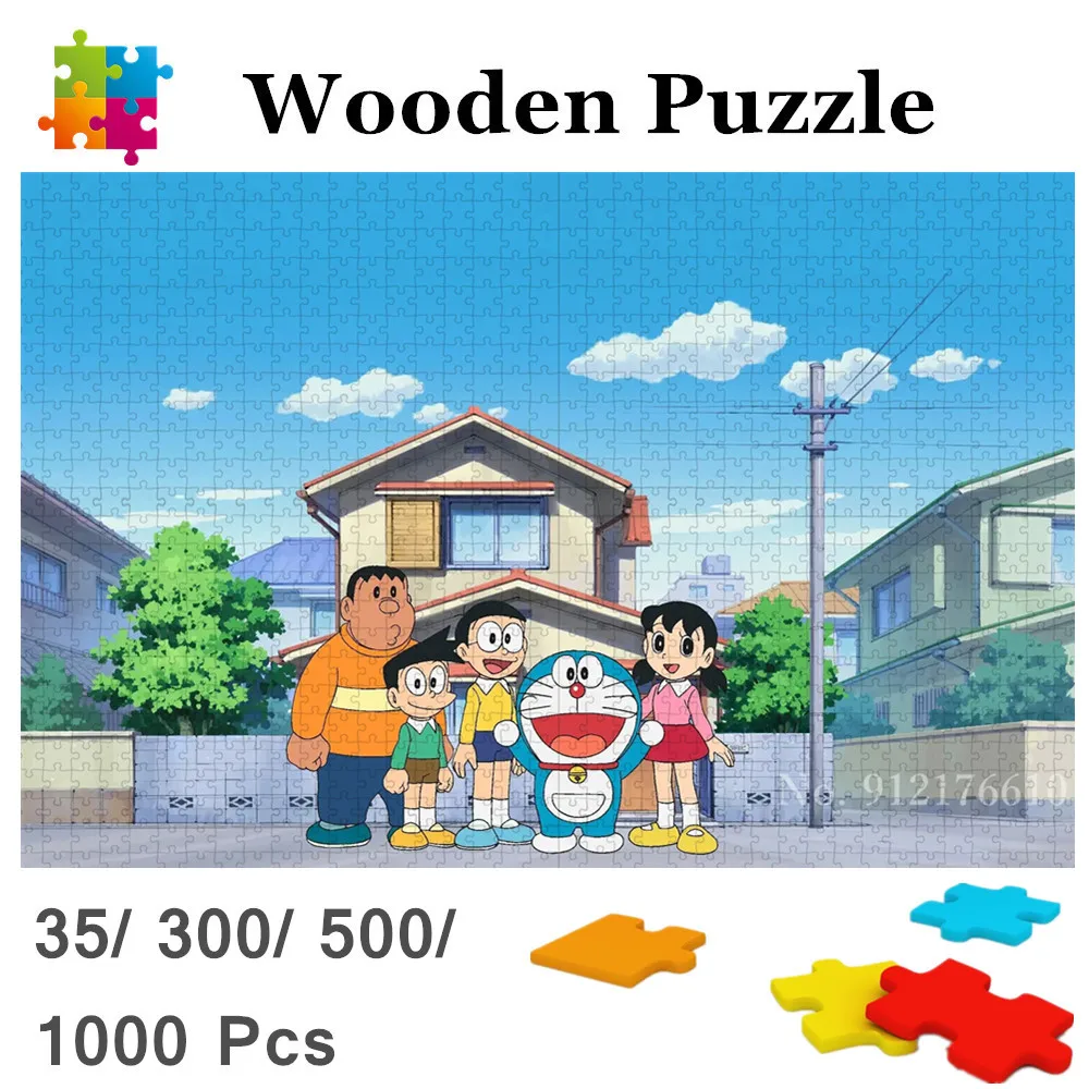 

Пазл Doraemon для детей и взрослых, большой медведь, его друзья, 35/300/500/1000 шт., пазл, игра для семьи, подарки на день рождения друзьям