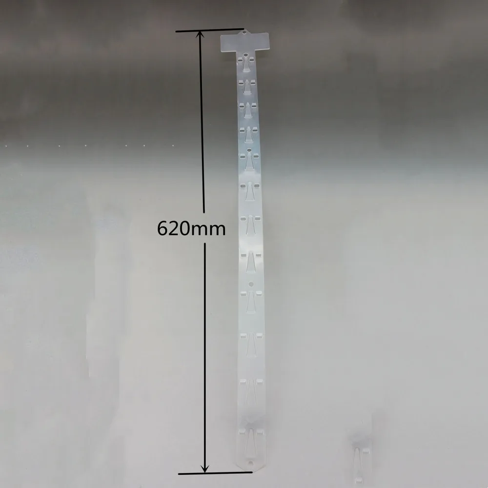 170pcs L62cm 플라스틱 상품 디스플레이 클립 스트립 PP 교수형 홀더 옷걸이 제품 패키지 슈퍼마켓 더 넓은 머리
