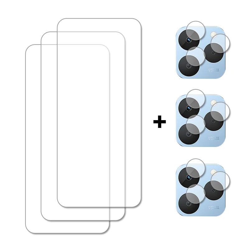 Premium Tempered Glass Screen and Camera Lens Protector - Clear Protective Film