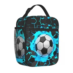 Soccer Football Balls Insulated Lunch Bags Portable Sports Reusable Thermal Bag Lunch Box Tote Work Travel Food Handbags