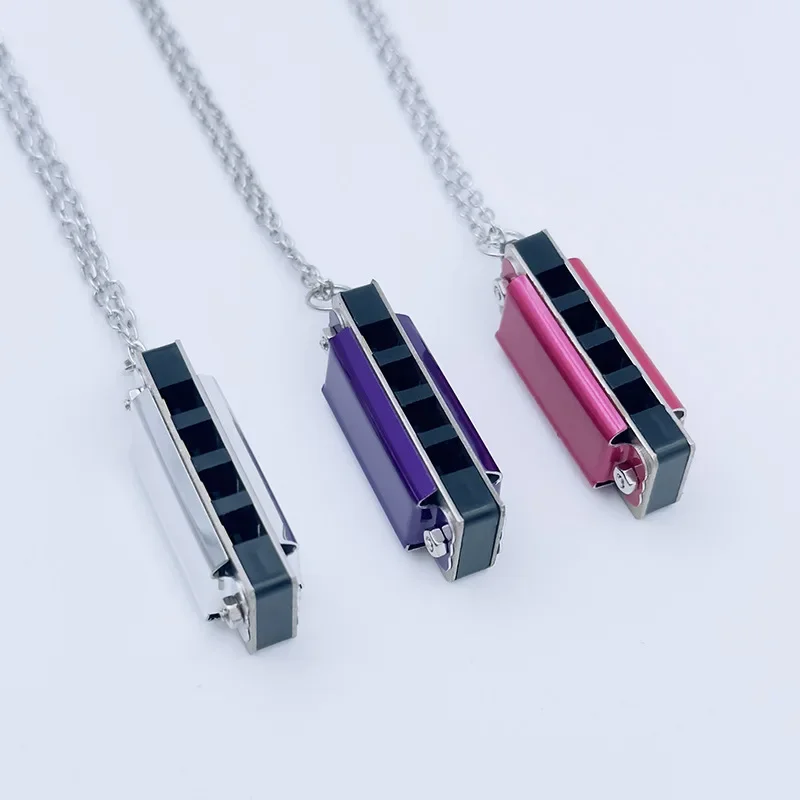 Chromatic Harmonica Diatonic Harmonica 4-hole 8-tone mini necklace harmonica children's elementary school entrance music toy gift