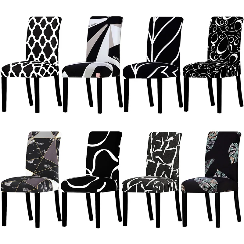 

All Black Color Design Chair Cover Washable Removable Big Elastic Seat Covers Stretch Slipcovers Used For Banquet Hotel Home