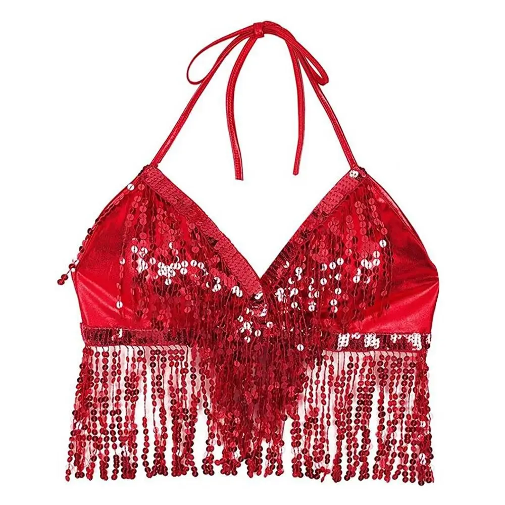 Bauchtanz Pailletten Fransen Top Nachtclub Performance Halfter BH Tanz kleidung – Detail 30