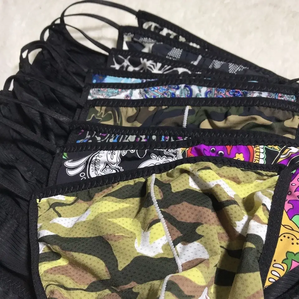5PCS Fashion Sexy Sexy Lace Mesh Transparent Men's Bag Temptation Nude Feel Large Size Men's Briefs sissy panties for men