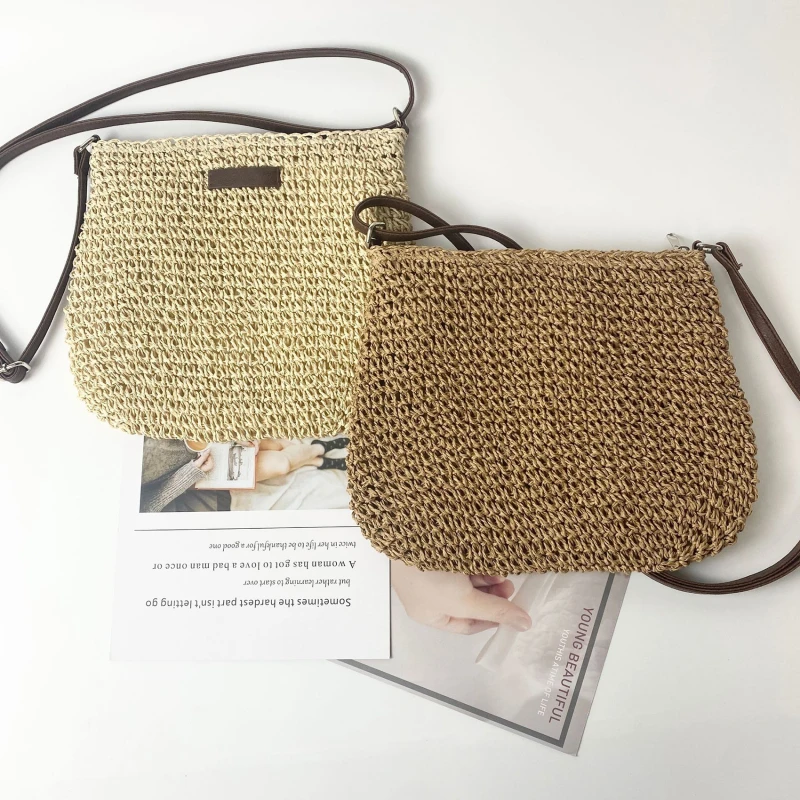 Sac bandoulière en paille femme