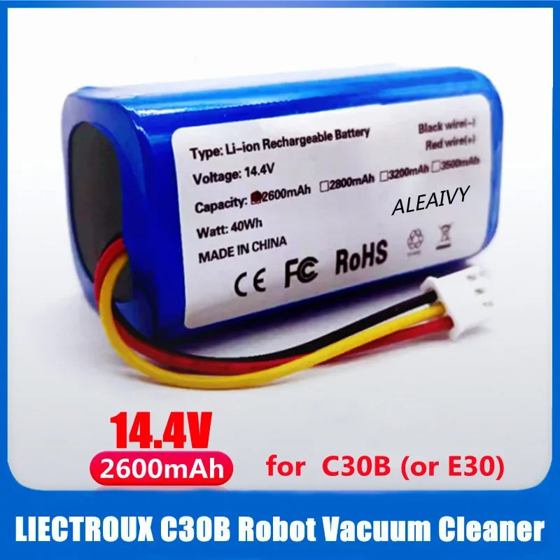 

18650 14.4v 2600mAh Original Battery for LIECTROUX C30B E30 Robot Vacuum Cleaner, High Quality Lithium Cell,Cleaning Tool Part